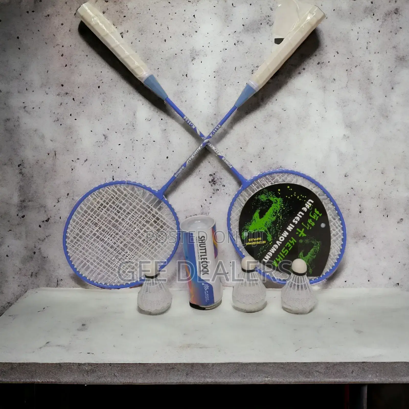 2 Badminton Rackets With Shutter Cocks