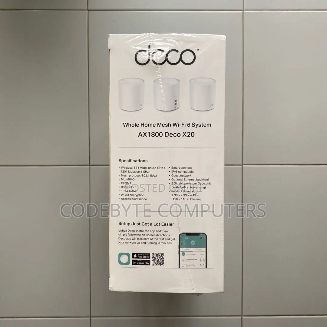 Tp-link Deco X20 Ax1800 Whole Mesh Wi-fi 6 System (Deco X20)