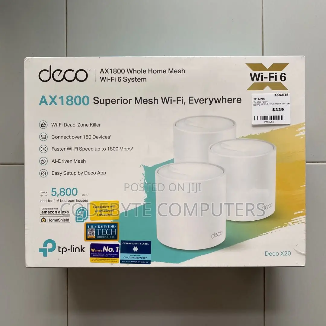 Tp-link Deco X20 Ax1800 Whole Mesh Wi-fi 6 System (Deco X20)