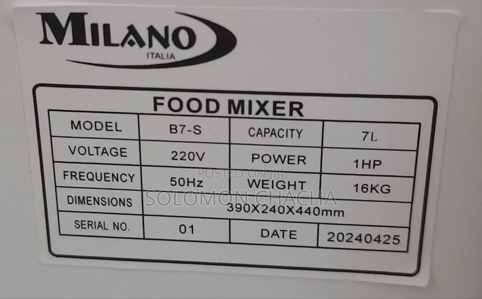 Milano Italia Food Mixer *7 *LITRES* Best
