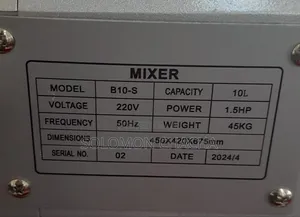 Milano Italia Food Mixer Capacity *10 LITRES*