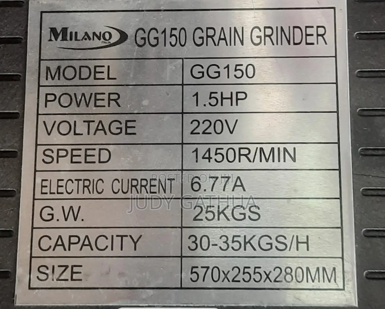 Grain Grinder 35kg /Hr