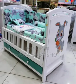 Baby Cot Package Set (Baby Cot+ Bumpers+M/Net+Mattress)