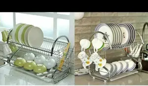 2 Tier Dish Rack Stainless Steel, With Drain Board✓ Tm