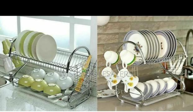 2 Tier Dish Rack Stainless Steel, With Drain Board✓ Tm