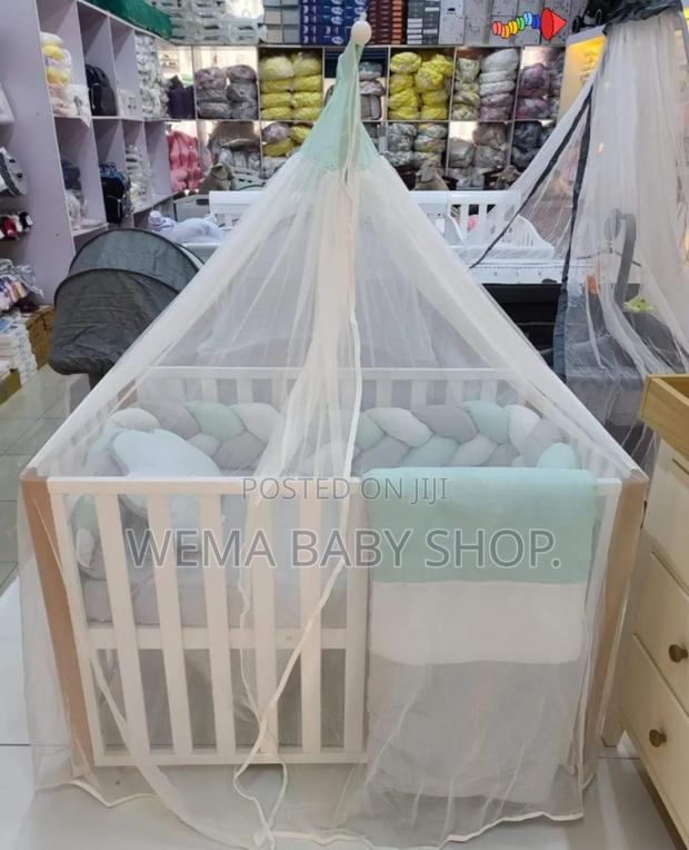 Baby Cot Braided Cot Bumper Set (With-Duvet/Bedsheet,M/Net) - thumbnail 5