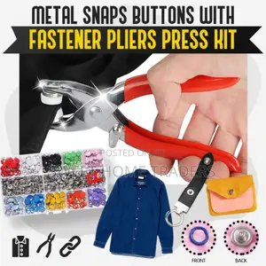 Metallic Snup Button Pliers With 100 Button Set