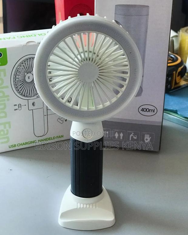 Rechargeable Hand Fan Wt Stand Portable Stylish Makeup Fans