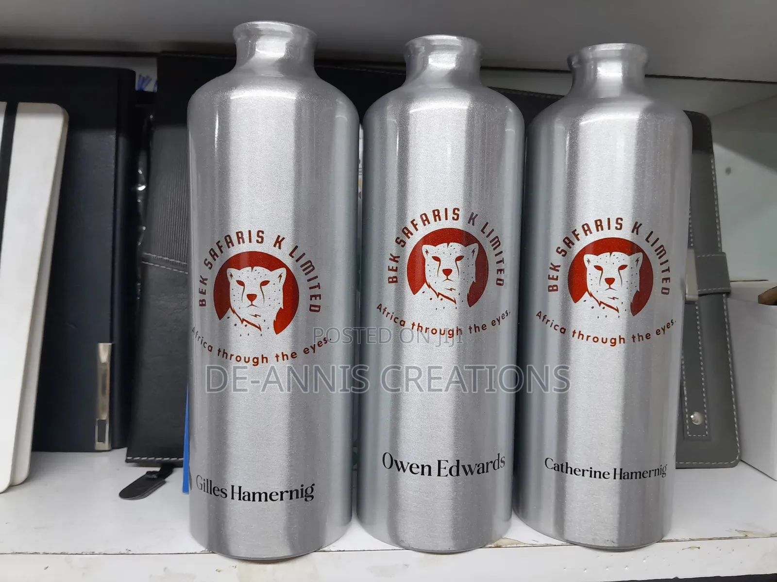 Silver Branded Water Bottles