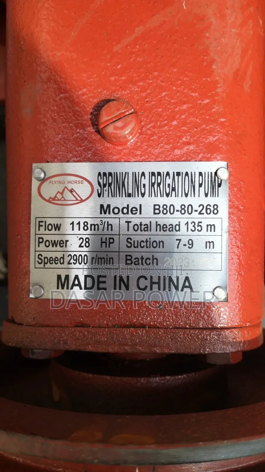 30hp Diesel High Pressure Water Pump, 135m Head