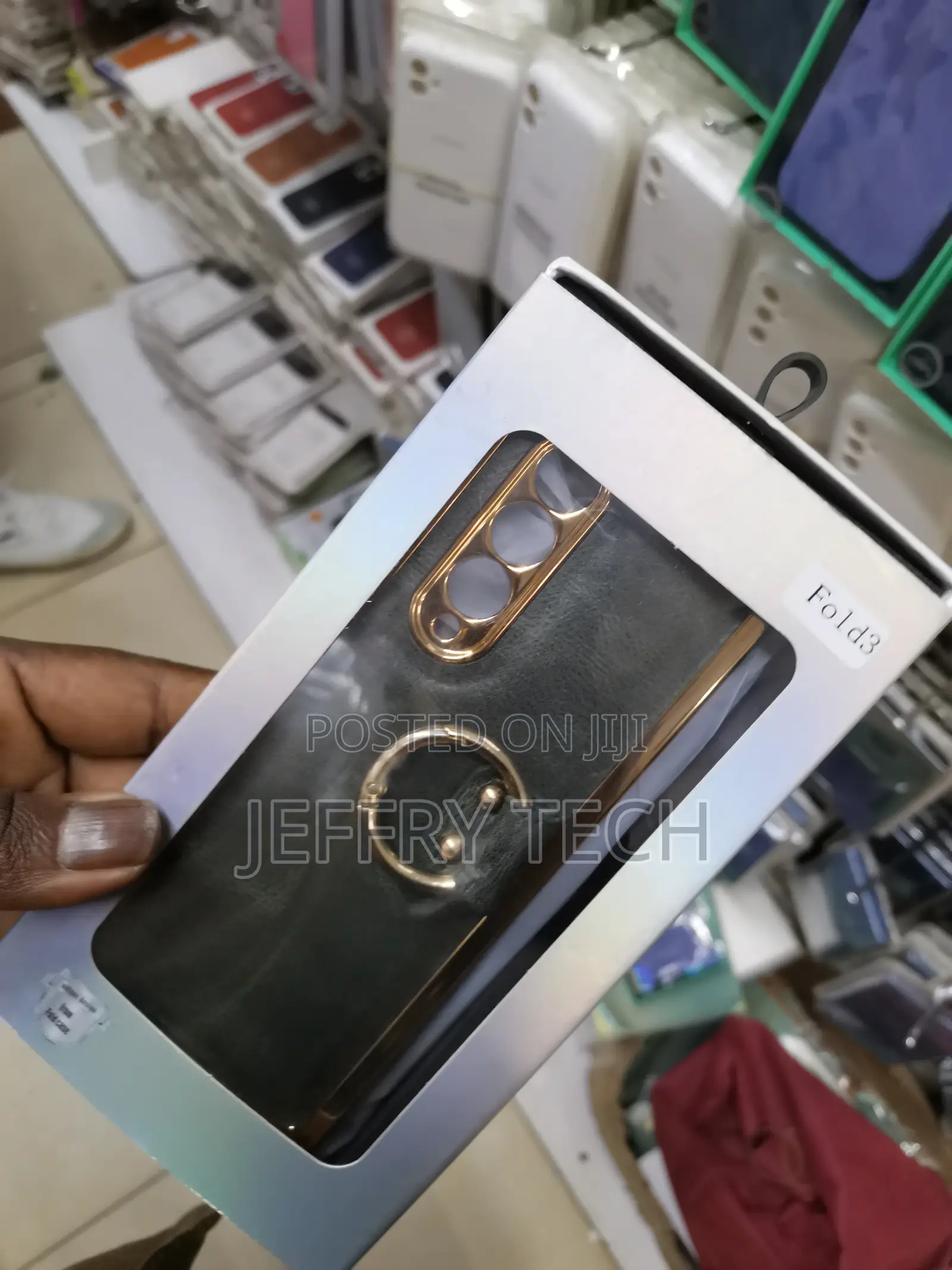 Case for Samsung Galaxy Z Fold 3, Luxury Plating Leather Cas