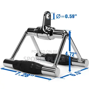 Gym Cable Attachment Vshaped Seated Row Bar With Rubber Grip