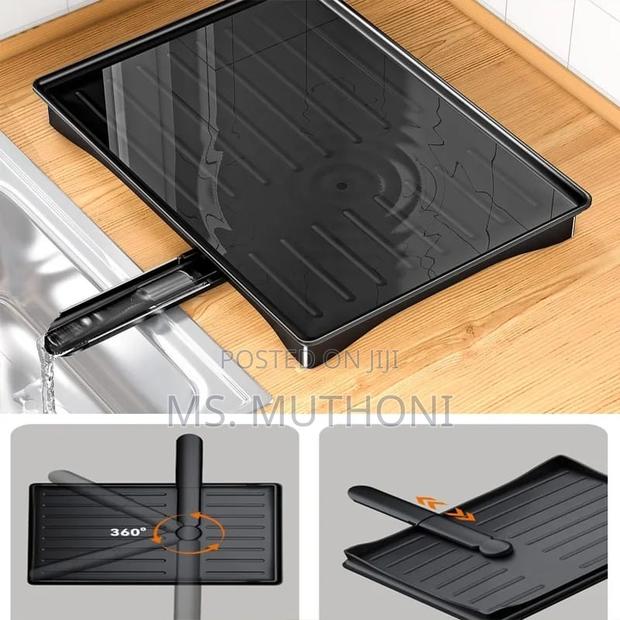 2 Tier Foldable Dish Drying Rack With Drip Tray - thumbnail 6