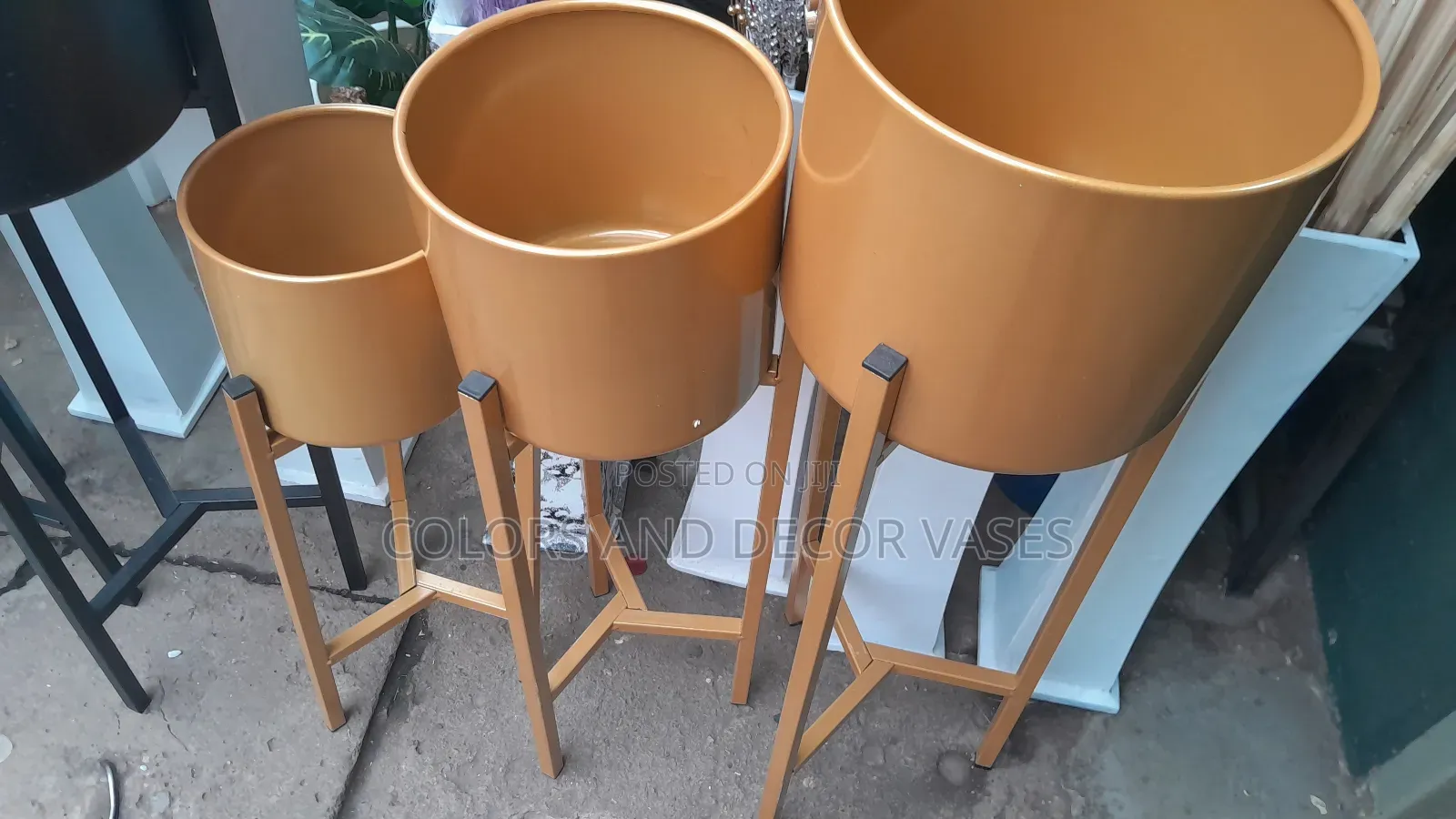 Gold Vases on Stands