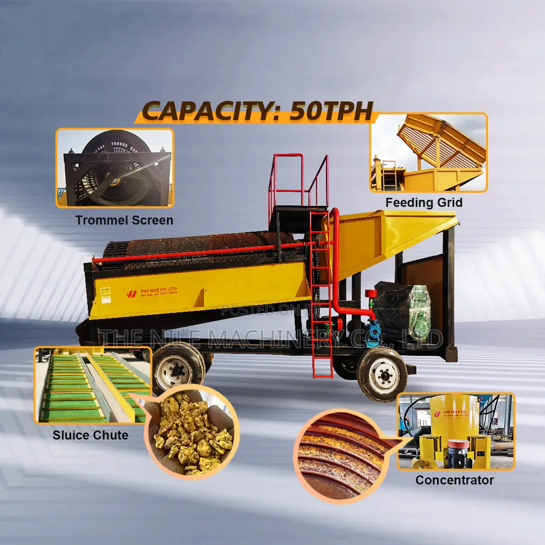 50-100t/H Alluvial Sand Gold Mining Washing Plant