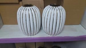 Ceramic Vases White and Gold - thumbnail 2
