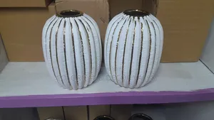 Ceramic Vases White and Gold