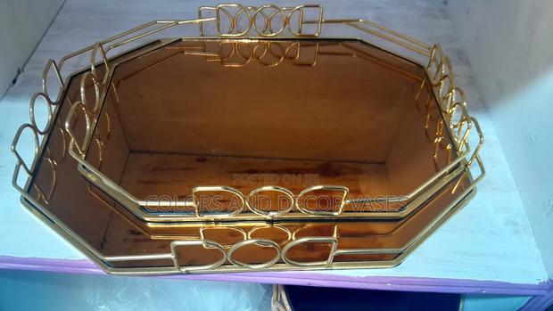 Gold Tray for Decor Set of 2