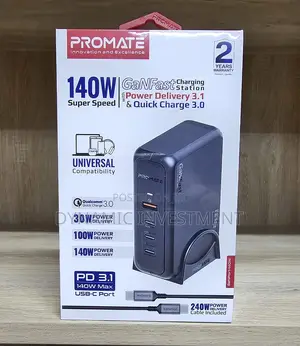 Promate Ganport-140w Charging Station Super-Speed Charger