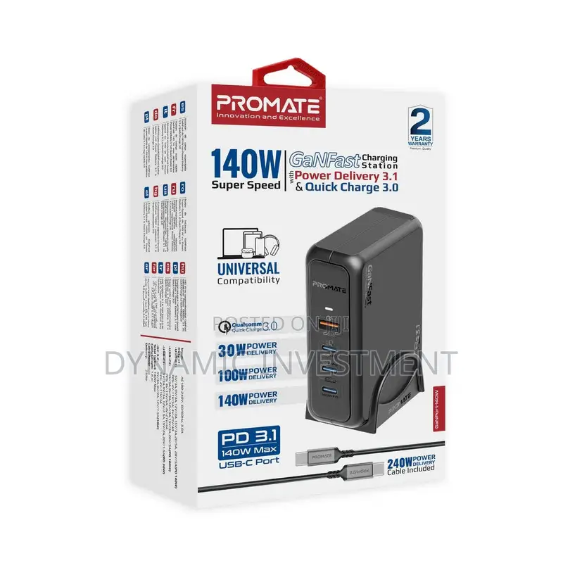 Promate Ganport-140w Charging Station Super-Speed Charger
