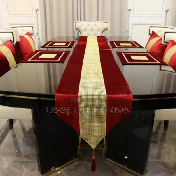 Red Luxury Gold Rhinestone Table Runner
