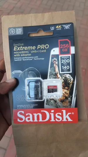 New Sandisk 256gb Extreme Pro Microsd Uhs-I Card (Adapter).