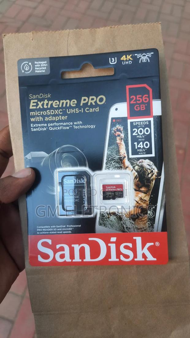 New Sandisk 256GB Extreme PRO Microsd UHS-I Card (Adapter). - thumbnail 2