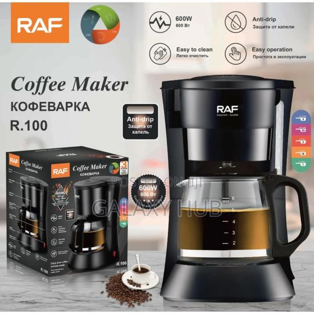 RAF R.100 Coffee Maker, 600ml - 600W - Black