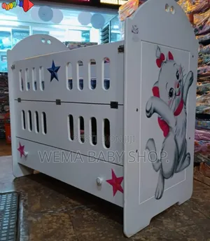 MDF Baby Cot Package Set (Cot+Bumpers+M/Net+Mattress)