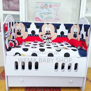 MDF Baby Cot Package Set (Cot+Bumpers+M/Net+Mattress)