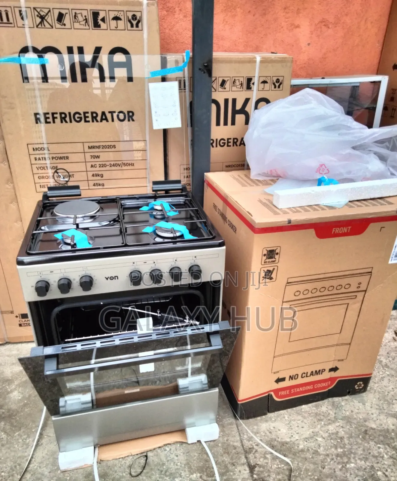 60*60 Von Cooker 3 Gas + 1 E- Vac6sv31uy Standing Cooker