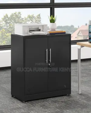 Credenza Cabinet, 2 Door Wooden Storage Compartment