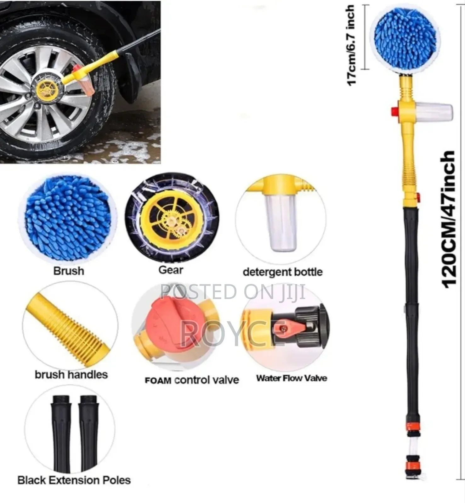 Auto Rotating Retractable Car Wash Brush