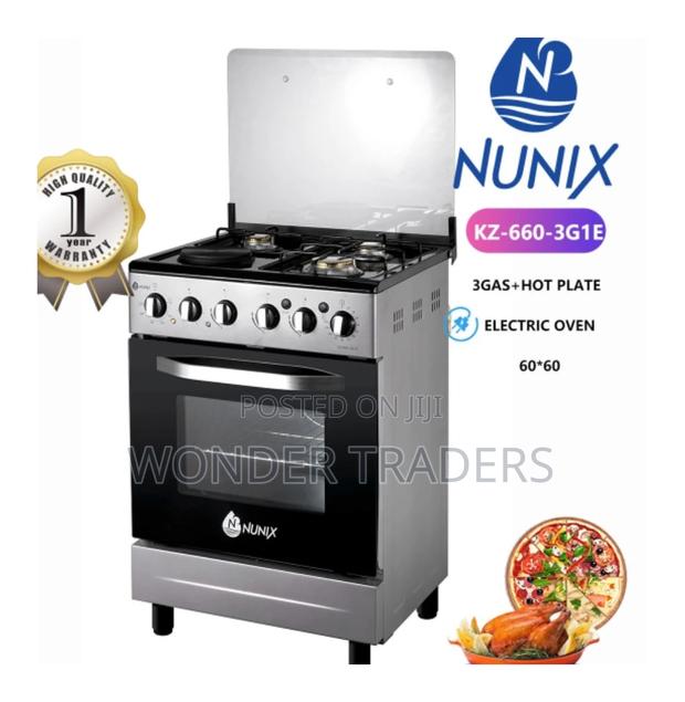 *Nunix 60×60 3+1 Freestanding Cooker With Electric Oven*