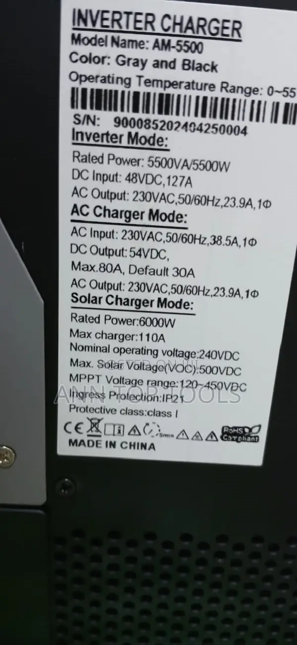 5.5 Kva Amizar Solar Hybrid Inverter