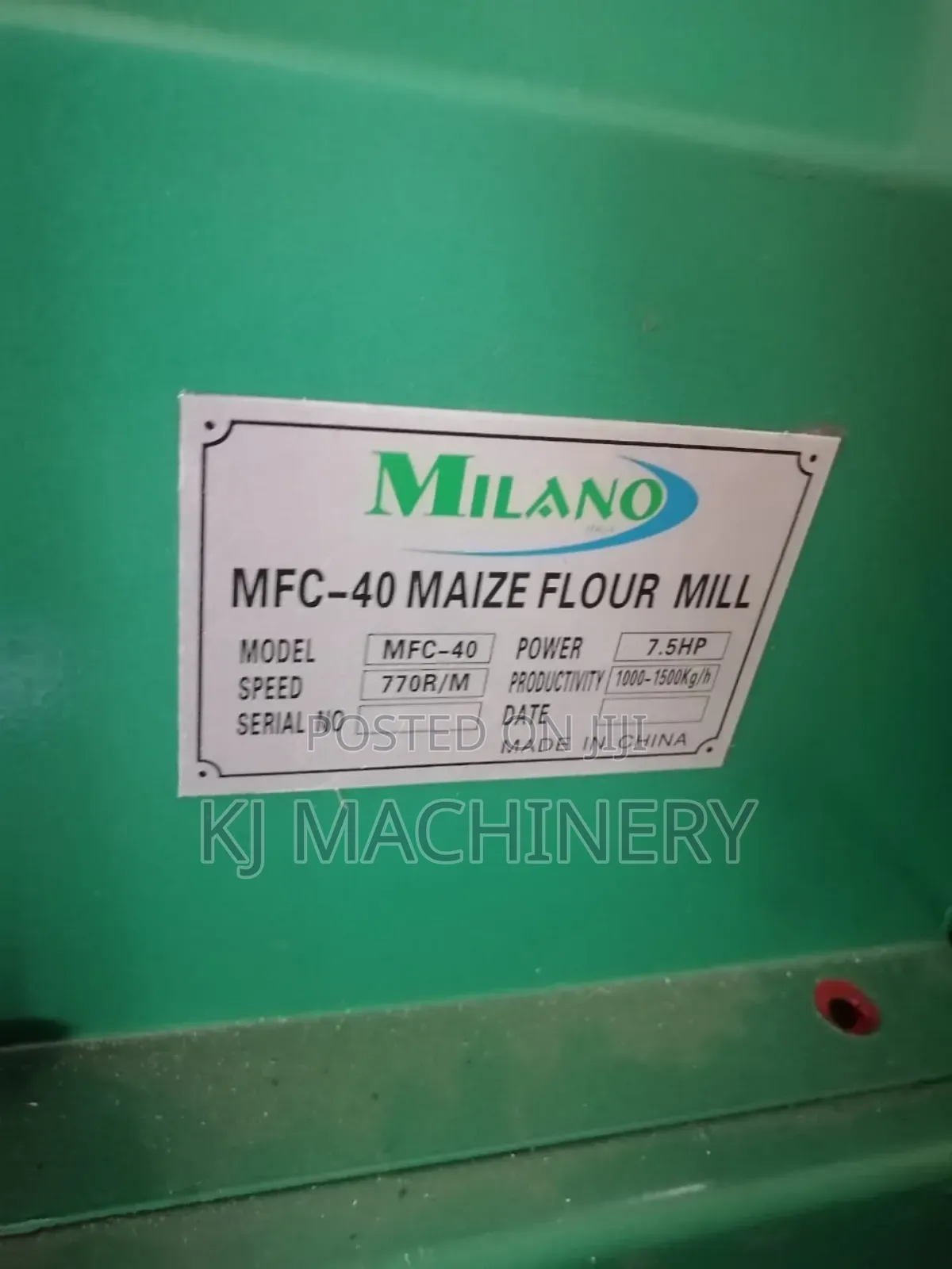 Milano MFM-60 Maize Flour Roller Mill With 20hp Motor