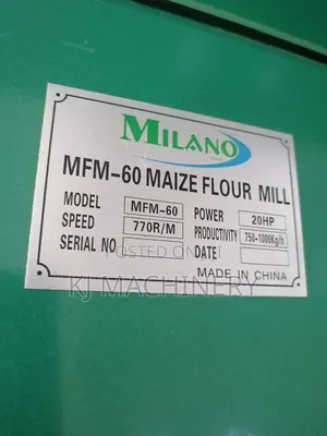 Milano MFM-60 Maize Flour Roller Mill With 20hp Motor