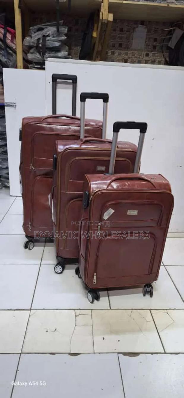 Leather Suitcase! High Quality Leather 3 In1 Suitcase - thumbnail 2