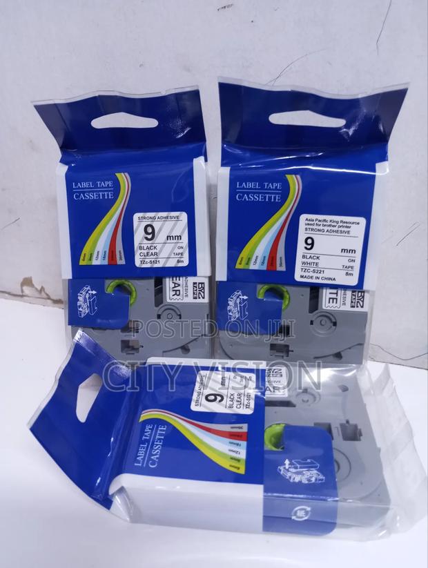 Brother Laminated 9mm TZC-S121 Black on Clear Label Catridge - main view