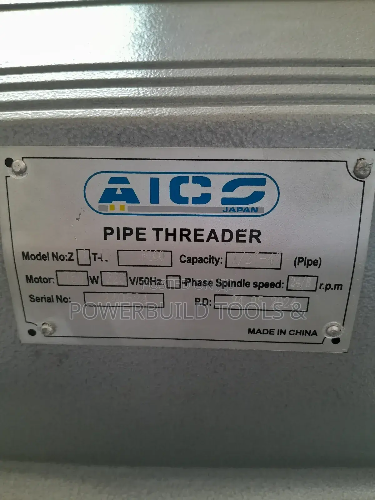 Aico 1/2 to 4" Electric Pipe Threader