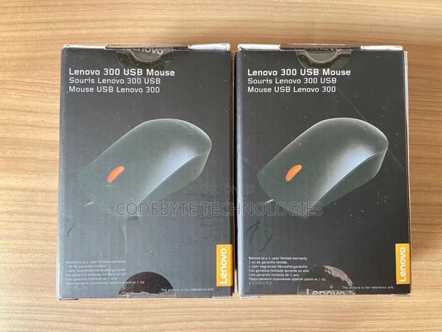 ~Lenovo 300 Wired Usb Mouse - Black - main view