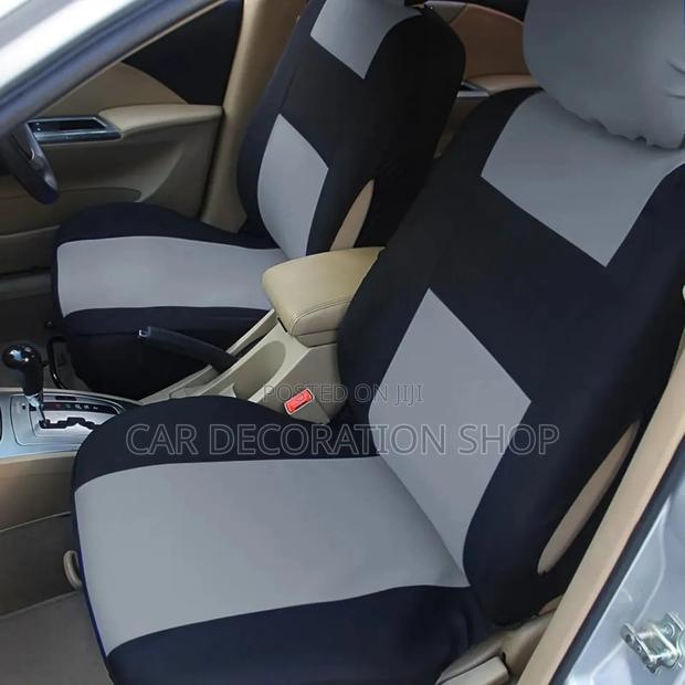 Grey Black Fabric Soft Seat Covers - main view