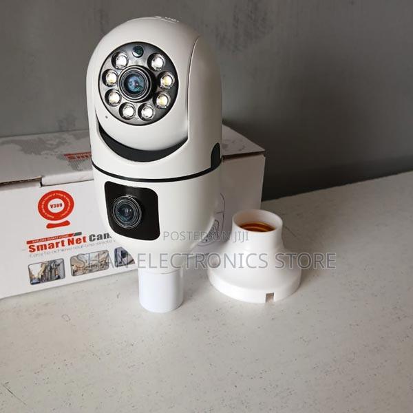 Dual Lens Bulb Cam V380 Wireless PTZ Camera Ip Color Vision