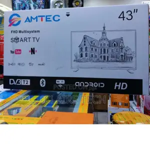 New Amtec 43 Inches Smart Android Flameless Tv Withbluetooth