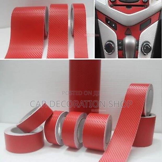Red Carbon Vinyl Detailing Wrap Tape