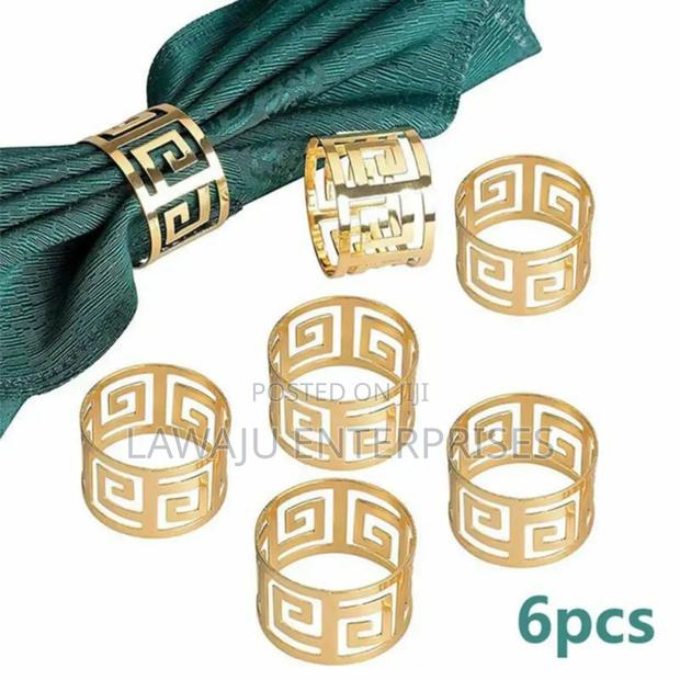 6 PCS Gold Napkin Rings