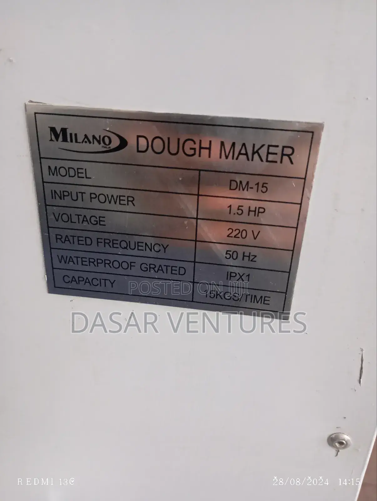 Dough Maker 15kg Milano Brand - DM15
