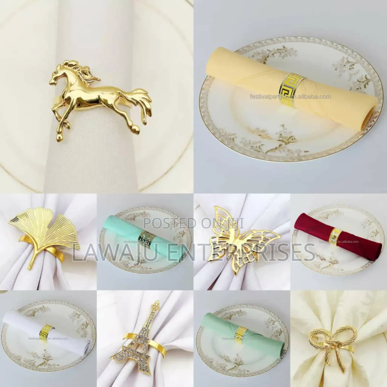 Decorative Golden Napkin Holders