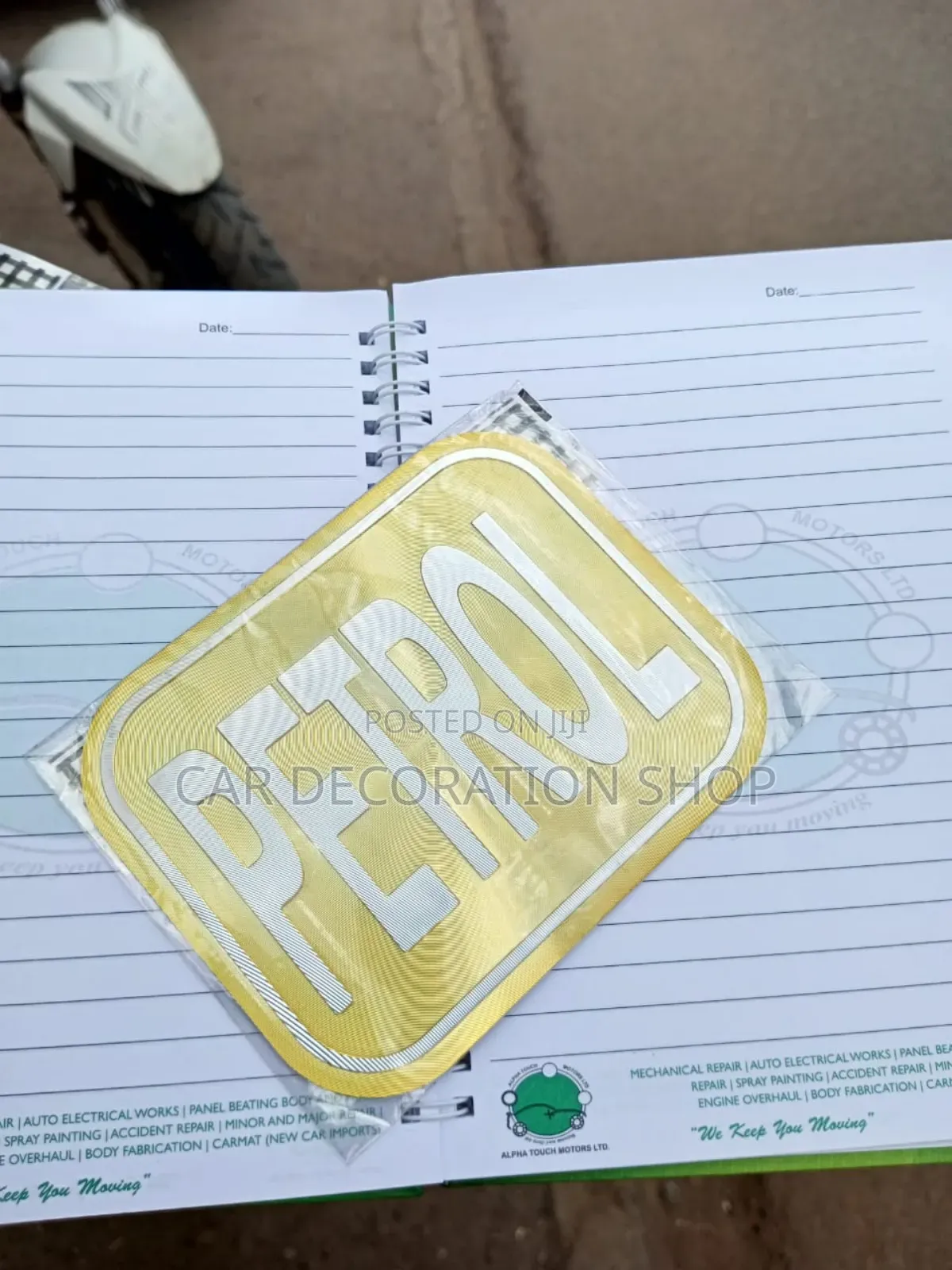 Gold Petrol Branded Fuel Tank Sticker