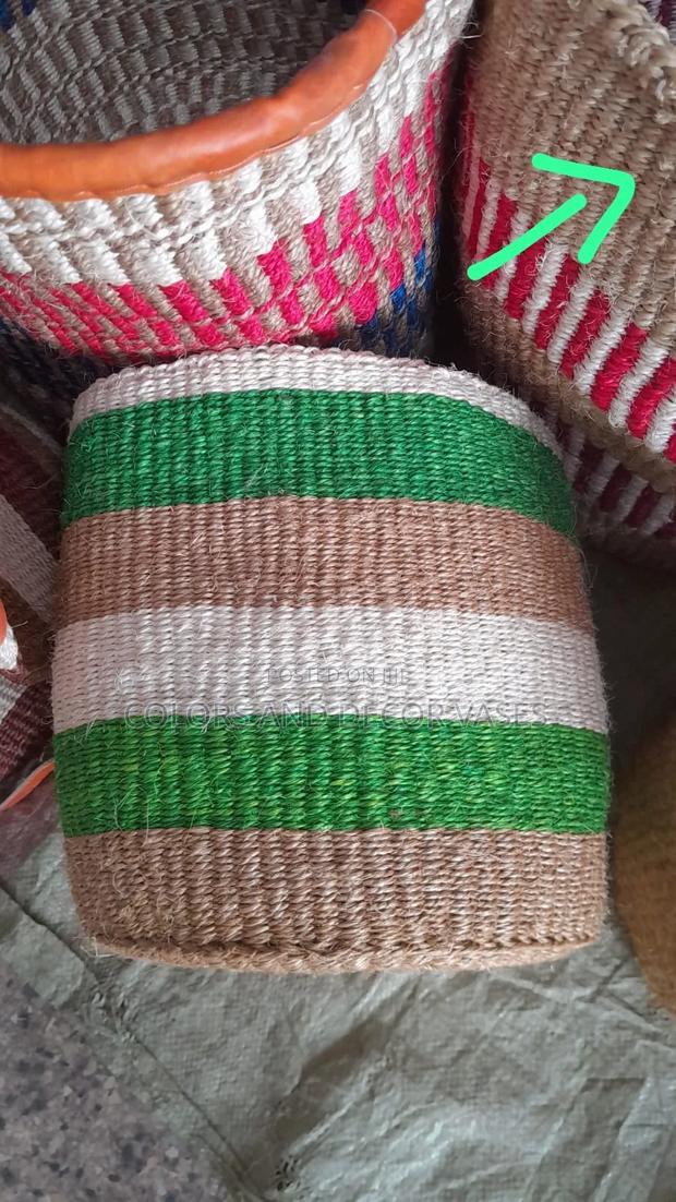Green,White and Brown Sisal Baskets Available - main view